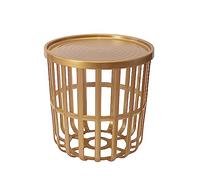 BranQ - Home essential, Table Basse Design Fonctionnelle et Moderne Zen en Plastique ABS de qualité supérieure sans BPA avec Housse Amovible dorée