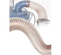 Bras d'aspiration Flexible avec hotte de récupération, Tuyau d'aspiration de poussières et fumées en PU Transparent de 1 m, diamètre intérieur de 2 à 30 cm, aspirateur pour Le Travail du boi