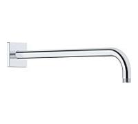 Duravit Bras de douche UV0670037010, 410 mm, chromé courbé, montage mural, rosace carrée