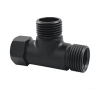 Bras de douche en laiton noir mat 3 voies G1/2 filetage convertisseur pour systèmes de salle de bain