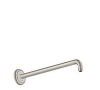 bras de douche hansgrohe 27348800 389mm, angle 90 degrés, montage mural, optique inox