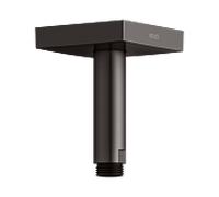 Bras de douche KEUCO Universal 53089350102 saillie 100 mm, titane noir brossé, raccordement au plafond, rosace carrée