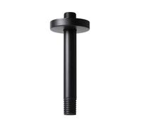 Bras de douche noir avec bride, bras de douche de 20,3 cm monté au plafond pour pommeau de douche fixe, bras de rechange rond de douche de salle de bain, bras droit NPT en acier inoxydable de 1,27 cm