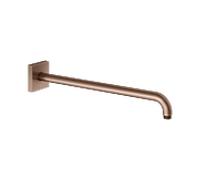 Bras de douche universel KEUCO 53088290402 saillie 450 mm, or rose brossé, raccordement mural, rosace carrée
