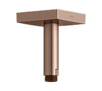 Bras de douche universel KEUCO 53089290102 saillie 100 mm, or rose brossé, raccordement au plafond, rosace carrée