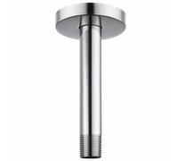 Bras de Douche Voolan Avec Bride, Tuyau de Douche Fixe Monté au Plafond, Bras de Remplacement de Douche à Effet Pluie Droit pour Salle de Bain, Connexion Universelle 1/2 NPT (15cm, Rond)