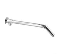 Bras d'extension de douche mural en acier inoxydable, adaptateur de tuyau inférieur chromé pour luminaires de salle de bain, résistant à la rouille, 30 cm, argenté (bras de 30 cm + base)