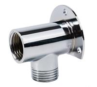Bras d'extension de douche mural en acier inoxydable, adaptateur de tuyau inférieur chromé pour luminaires de salle de bain, résistant à la rouille, 30 cm, argenté (base de montage)