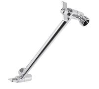 Bras d'extension de pommeau de douche réglable de 2 cm, construction en laiton massif, rallonge de hauteur universelle pour tuyaux hauts et bas dans la salle de bain (argent, 27,75 x 6,65 cm)