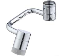 Bras d'extension pivotant à 360° en cuivre pour robinet de lavabo Argenté | Rotation à 360 degrés, double modes de pulvérisation, économie d'eau, installation facile, filetage standard
