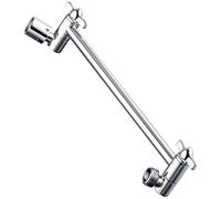 Bras d'extension pour pommeau de douche, en laiton, longueur de 25,4 cm, réglable, finition chromée