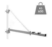 Wiltec Bras pivotant palan support - 1100 x 45 x 600 mm - charge max. 600 kg - portée de 1100 mm - Fixation murale orientable pour treuil câble Accessoire levage Potence