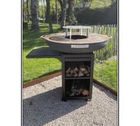Brasero ø100cm sur meuble noir