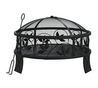 Brasero 50 cm en acier avec protection anti-étincelles et tisonnier pour jardin, terrasse, feu de camp, atmosphère