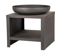 Brasero 60 cm + Compartiment en Bois Noir
