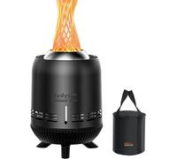 Brasero à pellets sans fumée, idéal pour l'extérieur, cheminée d'intérieur pour balcon et camping, avec sac de transport, en acier inoxydable, pour pellets et bois, dimensions 15x24 cm, couleur noire