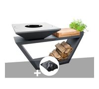 Brasero Artiss G4 Graphite Plaque De Cuisson Acier Inoxydable Alimentaire + Housse Multicolore