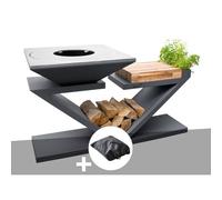 Brasero Artiss G5 Graphite Plaque De Cuisson Acier Inoxydable Alimentaire + Housse Multicolore