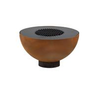 BBQ-Toro Bol de feu avec grill Ø 60 cm, aspect rouille, grill plaque de feu, foyer extérieur