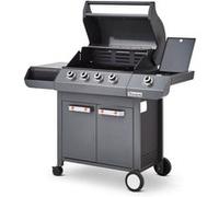 BRASERO BY FAVEX - Barbecue gaz Emma 4 + 1 Side - 4 brûleurs 12,6 kW - Brûleur latéral - Système FlexiGrill avec plancha incluse - Surface 64 x 41,5 cm - Jusqu'à 12 convives