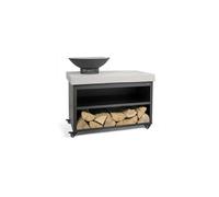 Livoo DOC329 Brasero Barbecue de Jardin Mobile sur Dessert avec 4 Roues, Espace de Rangement et Grille de Cuisson Amovible 41 cm