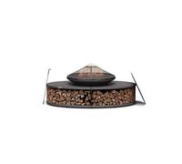 Blumfeldt Brasero extérieur Ebeko – 3-en-1 Barbecue/Table, acier, pare-étincelles+tisonnier, noir