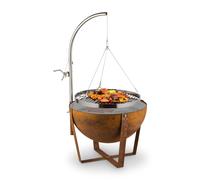 Blumfeldt Braséro Fire Globe – Ø 60 cm, anneau de grill Ø 59 cm – Braséro extérieur Marron