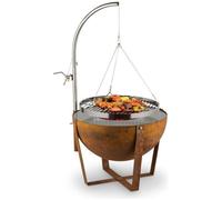 Braséro - Blumfeldt Fire Globe - Ø 60 cm - anneau de grill : Ø 59 cm - Braséro barbecue - Braséro extérieur - Marron