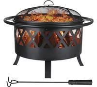 Brasero, braseros pour le jardin, ? 81 cm, brasero avec protection anti-étincelles et pelle, foyer de jardin avec grille de barbecue (environ 58 cm), foyer de jardin pour barbecue, idéal pour les barb
