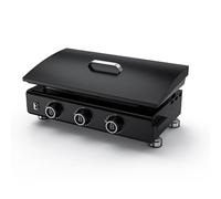 Plancha gaz Silvia IIG 3 feux - BRASERO BY FAVEX - Plaque acier céramique 67 x 34 cm, 7,95 kW, jusqu'à 10 personnes, capot inclus