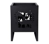 Braséro carré 30 cm motifs cerfs