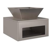 Brasero cubique rouille 50 x 50 x 40 cm | Acier durable, design moderne, ventilation naturelle, parfait pour le jardin