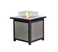 Braséro De Jardin À Gaz Chauffage Extérieur Oxyde De Magnésium Écran Housse De Protection Roches De Lave Teamson Home Hf25601ba-Eu Gris