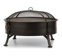 Blumfeldt Braséro Catania 2-en-1 Ø80 cm avec grille Ø70 cm - barbecue extérieur - acier bruni