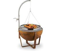 Blumfeldt Braséro Fire Globe – Ø 60 cm, anneau de grill Ø 59 cm – Braséro extérieur Marron