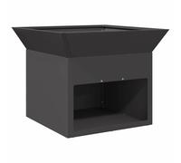 Brasero de jardin en acier noir 50 x 50 x 40 cm | Design cube moderne, résistant à la chaleur 600 °C, ventilation ouverte, montage facile pour terrasse