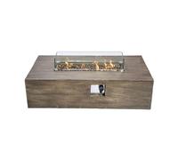 Braséro De Jardin Gaz Chauffage Extérieur Effet Bois Housse De Protection Écran Pierres De Lave Marron Teamson Home Hf48708aa-Eu Marron