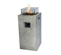 Braséro De Jardin Gaz Chauffage Extérieur Oxyde De Magnésium Housse De Protection Roches De Lave Gris Teamson Home Hf31701aa-Eu