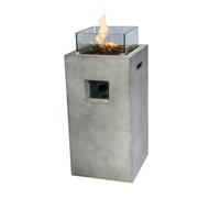 Braséro de jardin,Teamson Home, gaz chauffage, gris/beton, 42 X 42 X 80
