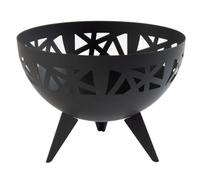 Brasero design moderne en 3D, Ø 58 cm – Brasero robuste en acier pour le jardin et la terrasse – Noir mat