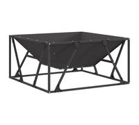 Brasero d'extérieur noir 80 x 80 x 40 cm en acier | Foyer rond en bois, design moderne, résistant à la rouille, pour jardin et terrasse