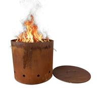 Brasero en acier Corten avec couvercle - Modèle haut