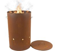 Brasero en acier Corten avec couvercle - Modèle haut