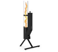Brasero Extérieur à Pellets Hauteur 110cm Tube en Verre 65cm Torche à Pellet de Jardin Réservoir Visible 2 Standard