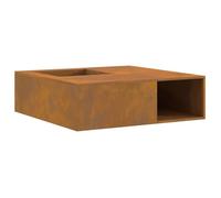 Brasero extérieur carré - vidaXL - 100x100x30 cm - Marron - Acier résistant aux intempéries - Résistant à la chaleur