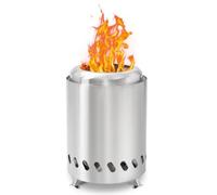 Brasero Exterieur de Table Portable, Poêle à Feu sans Fumée en Acier Inoxydable, Mini-Foyer avec Support, Petite Fosse à Feu pour Jardin, Camping, Extérieur & Terrasse - Alimenté par Bois ou Pellets