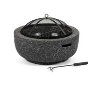 Fieldmann FZG 1030G Brasero en MgO brûlé pour jardin - Foyer 60 cm, grille chromée 43 cm, hauteur de cuisson 25 cm, idéal pour grillades au bois
