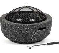 Brasero Fieldmann FZG 1030G, Foyer 60 cm, Grille Chromée 43 cm, MgO Brûlé, Hauteur 25 cm