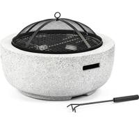 Brasero Fieldmann FZG 1030W, Foyer 60 cm, Grille Chromée 43 cm, MgO Brûlé, Couvercle en Maille