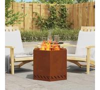 Brasero hexagonal moderne en acier résistant aux intempéries, panier à feu sans fumée 58 x 58 x 51 cm, revêtement en poudre pour plus de durabilité, design portable pour les fêtes de jardin.